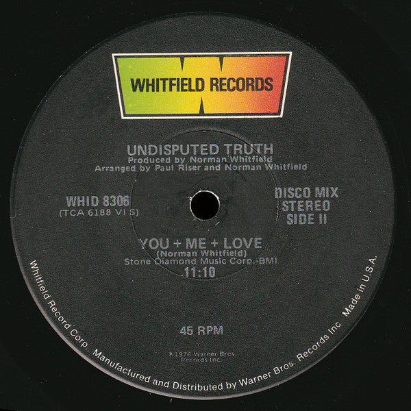 Undisputed Truth* : Let's Go Down To The Disco / You + Me + Love (12")