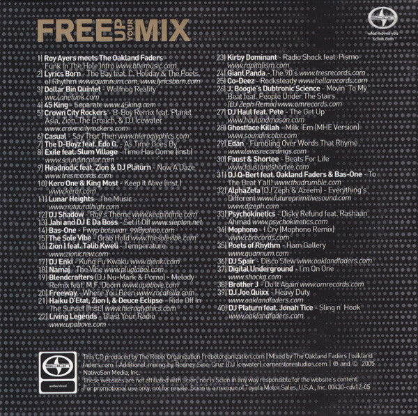 Oakland Faders : Scion CD Sampler Vol. 12 (CD, Mixed, Promo)