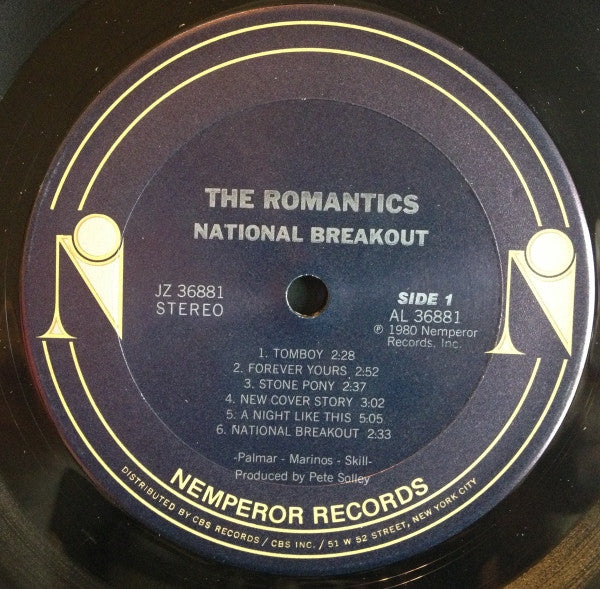 The Romantics : National Breakout (LP, Album, Pit)