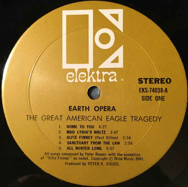 Earth Opera : The Great American Eagle Tragedy (LP, Album, Mon)