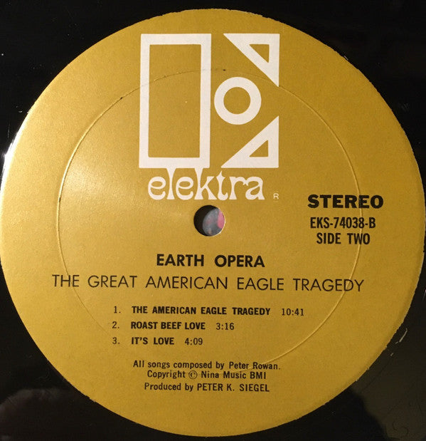 Earth Opera : The Great American Eagle Tragedy (LP, Album, Mon)