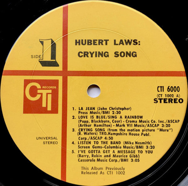 Hubert Laws : Crying Song (LP, Album, RE, Gat)