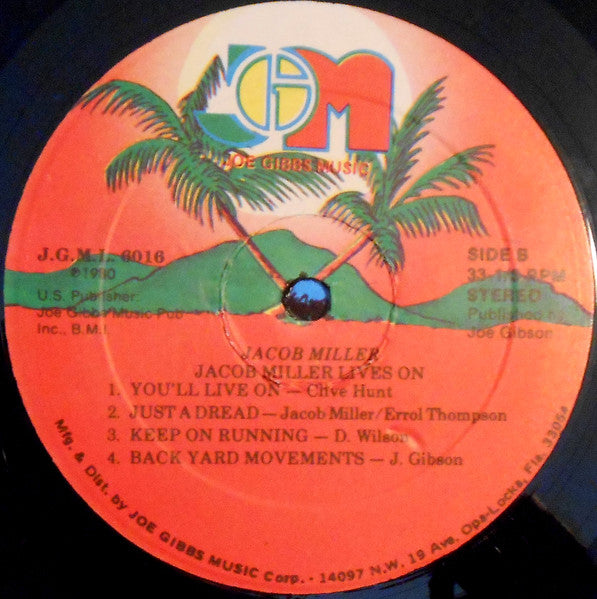 Jacob Miller : Jacob Miller Lives On (LP, Album)