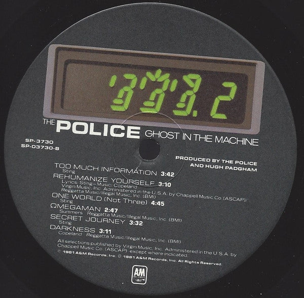 The Police : Ghost In The Machine (LP, Album, 😶)