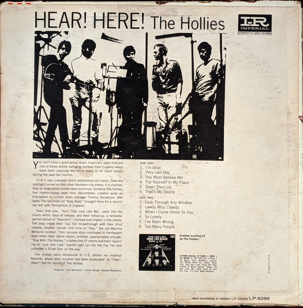 The Hollies : Hear! Here! (LP, Album, Mono, 1st)