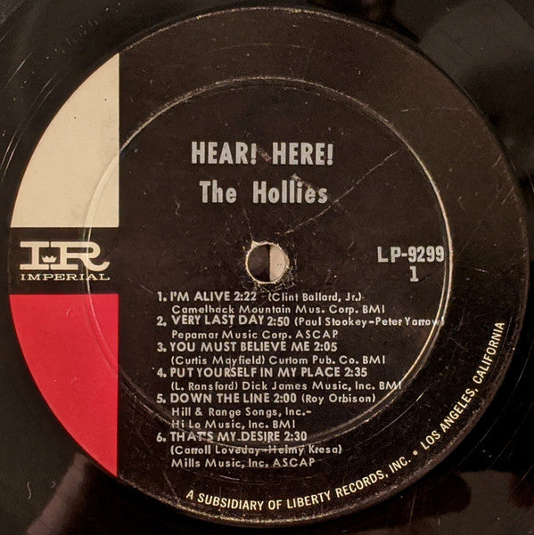 The Hollies : Hear! Here! (LP, Album, Mono, 1st)