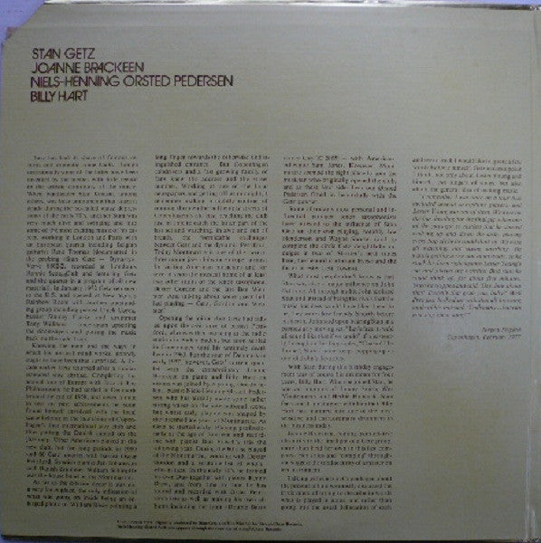Stan Getz Quartet : Stan Getz Gold  ..." Happy 50th Stan" - A Celebration, Live At Montmartre (2xLP, Album)