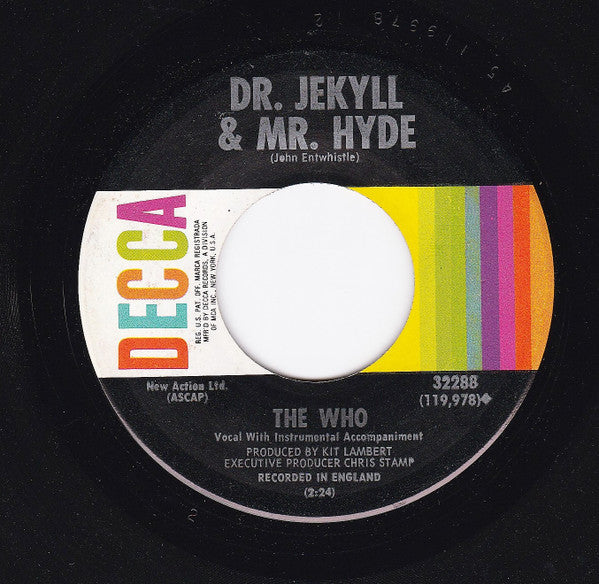 The Who : Call Me Lightning / Dr. Jekyll & Mr. Hyde (7", Pin)