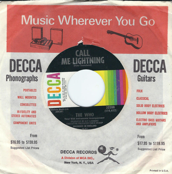 The Who : Call Me Lightning / Dr. Jekyll & Mr. Hyde (7", Pin)