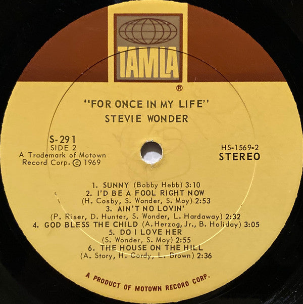 Stevie Wonder : For Once In My Life (LP, Album, RP)