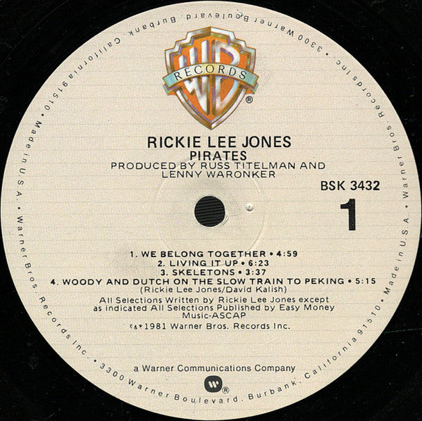 Rickie Lee Jones : Pirates (LP, Album, All)