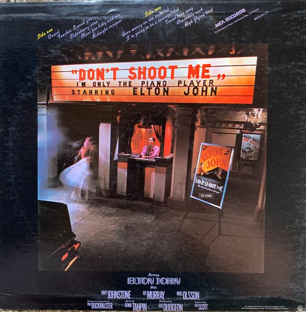 Elton John : Don't Shoot Me I'm Only The Piano Player (LP, Album, RE, Pin)