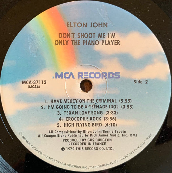 Elton John : Don't Shoot Me I'm Only The Piano Player (LP, Album, RE, Pin)