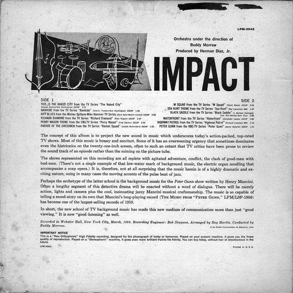 Buddy Morrow : Impact (LP, Album, Mono, Roc)