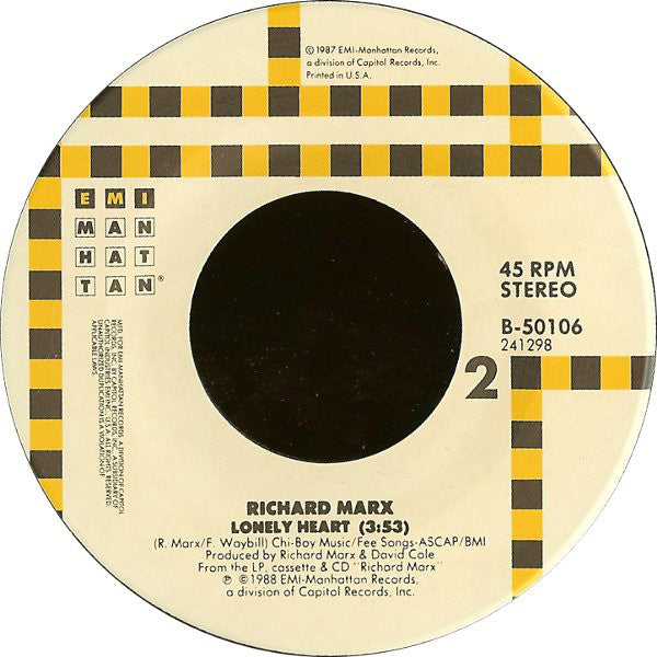 Richard Marx : Hold On To The Nights (7", Spe)