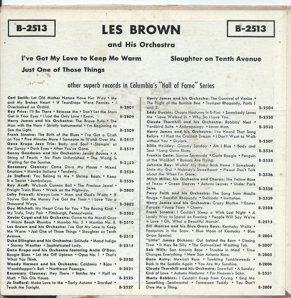 Les Brown And His Orchestra : I've Got My Love To Keep Me Warm (7", EP)