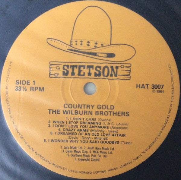 The Wilburn Brothers : Country Gold (LP, Album, Mono, RE)
