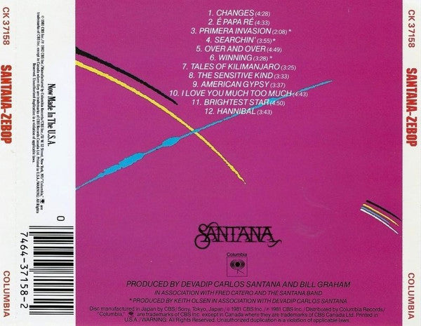 Santana : Zebop! (CD, Album, RE)