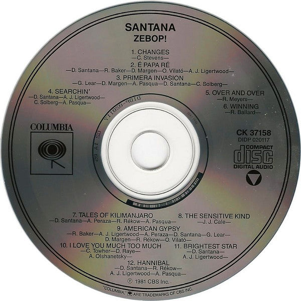 Santana : Zebop! (CD, Album, RE)