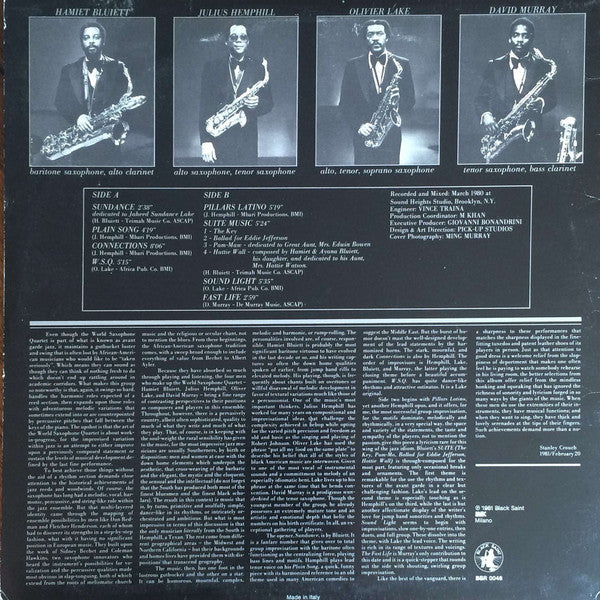 World Saxophone Quartet : W.S.Q. (LP, Album)