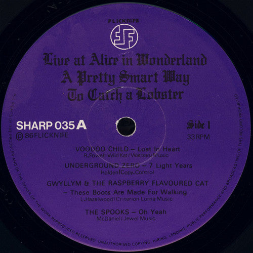 Various : Live At Alice In Wonderland - A Pretty Smart Way To Catch A Lobster (LP, Comp, Gat)