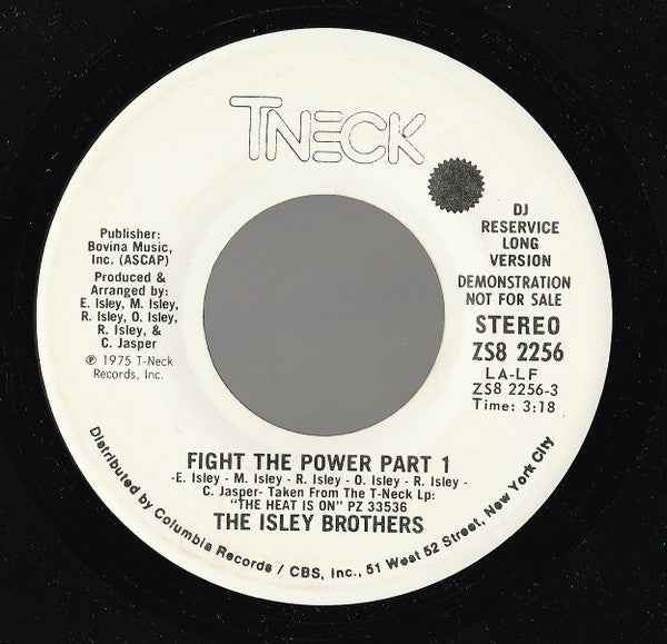 The Isley Brothers : Fight The Power Part 1 (7", Single, Promo, DJ )