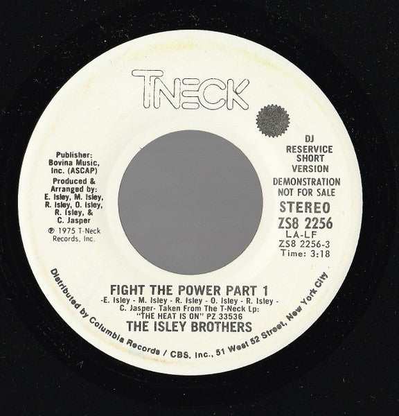 The Isley Brothers : Fight The Power Part 1 (7", Single, Promo, DJ )