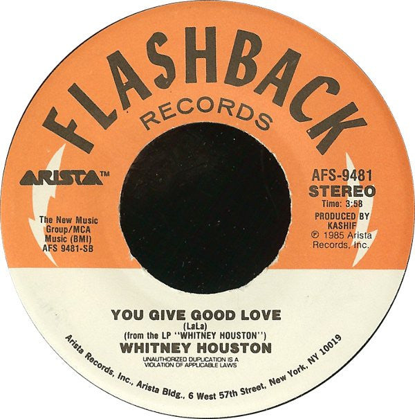 Whitney Houston : Saving All My Love For You / You Give Good Love (7", RE)