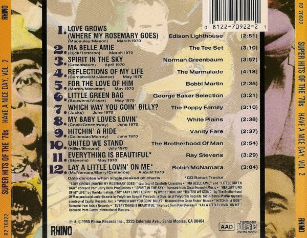 Various : Super Hits Of The '70s - Have A Nice Day, Vol. 2 (CD, Comp, RM)