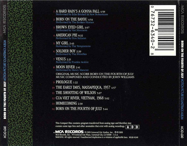 Various : Born On The Fourth Of July (Motion Picture Soundtrack Album) (CD, Album, RE)