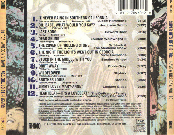 Various : Super Hits Of The '70s (Have A Nice Day, Vol. 10) (CD, Comp, RM, Den)