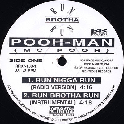 Pooh-Man : Run Nigga Run (12")