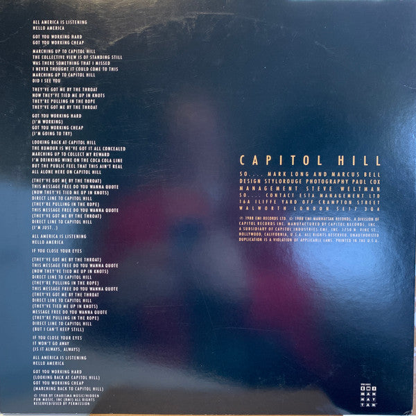 So (2) : Capitol Hill (John Luongo Mix) (12", Single, Promo)