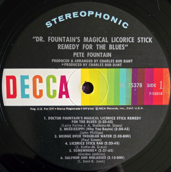 Pete Fountain : Dr. Fountain's Magical Licorice Stick Remedy For The Blues (LP, Album, RE)
