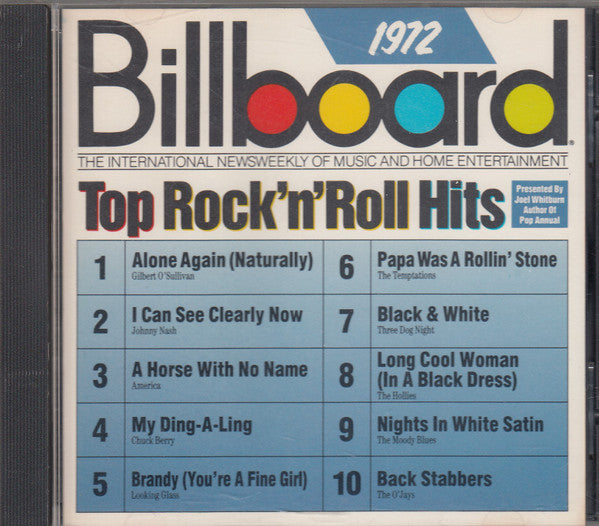 Various : Billboard Top Rock'N'Roll Hits - 1972 (CD, Comp, RM)