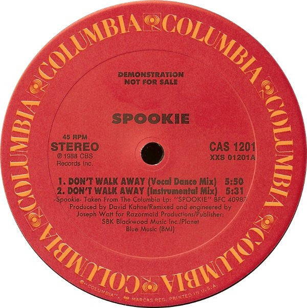 Spookie : Don't Walk Away (12", Promo)