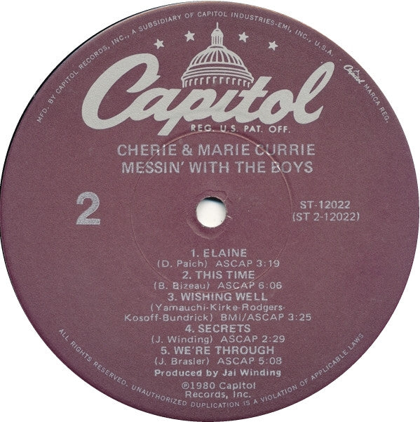 Cherie & Marie Currie : Messin' With The Boys (LP, Album, Los)