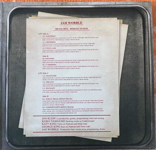 Jah Wobble : Metal Box - Rebuilt In Dub (2xLP, Album, Ltd, Sil)