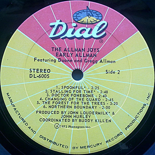 The Allman Joys : Early Allman Featuring Duane And Gregg Allman (LP, Album, PRC)