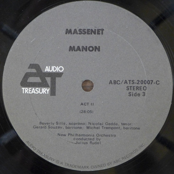 Jules Massenet, Beverly Sills, Nicolai Gedda, Gérard Souzay, Gabriel Bacquier, New Philharmonia Orchestra, Julius Rudel : Manon (4xLP + Box)