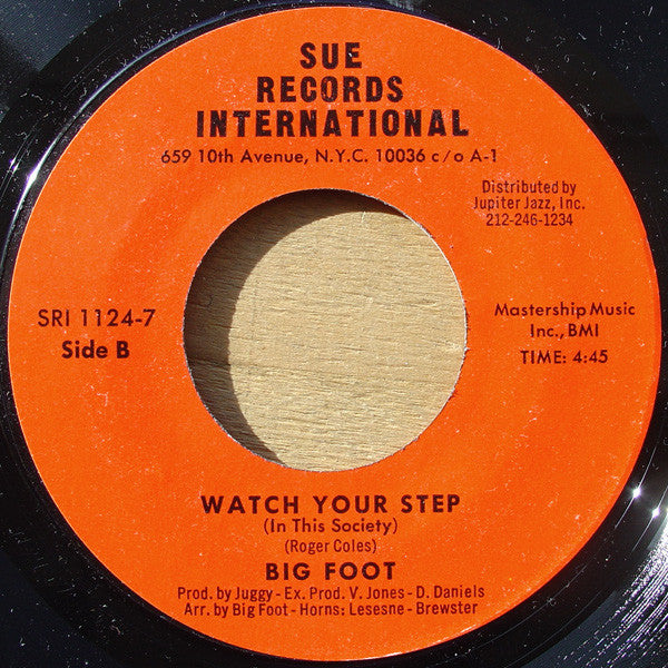 Big Foot : I Apologize (For Taking You For Granted) (7")
