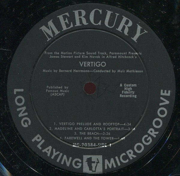 Bernard Herrmann : Vertigo (LP, Album, Mono)