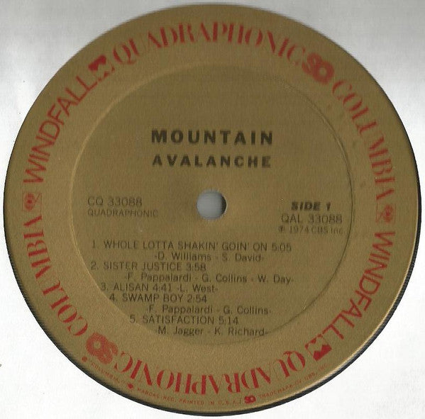 Mountain : Avalanche (LP, Album, Quad)