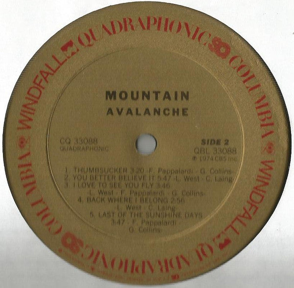 Mountain : Avalanche (LP, Album, Quad)