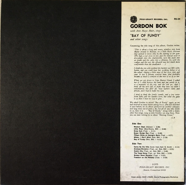 Gordon Bok : Bay Of Fundy (LP, Album)