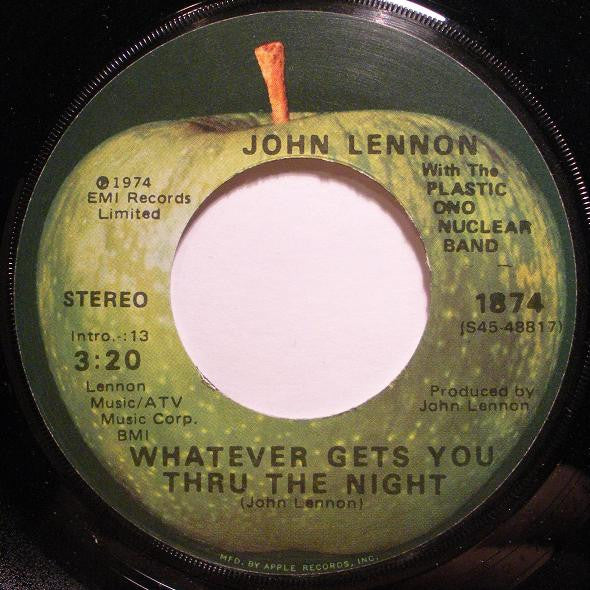 John Lennon : Whatever Gets You Thru The Night (7", Single, Jac)