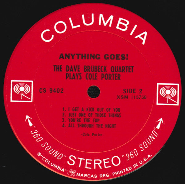 The Dave Brubeck Quartet : Anything Goes! The Dave Brubeck Quartet Plays Cole Porter (LP, Album)