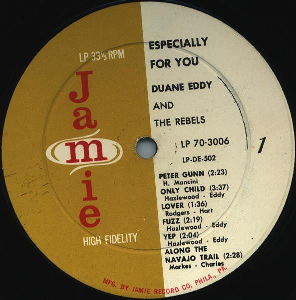 Duane Eddy And The Rebels : Especially For You (LP, Album, Mono)