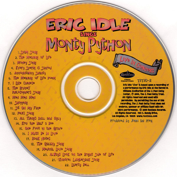 Eric Idle : Eric Idle Sings Monty Python (Live In Concert) (CD, Album)