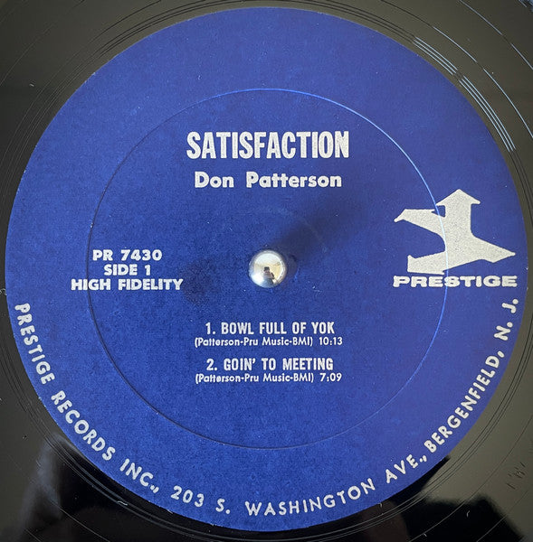 Don Patterson : Satisfaction! (LP, Album, Mono)